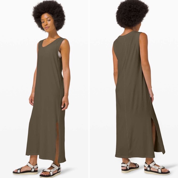 lululemon athletica Dresses & Skirts - Lululemon All Yours Tank Maxi Dress Dark Olive